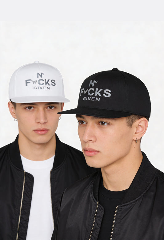 Buddaflies Embroidered “N° F*CKS GIVEN” Flat Bill - Buddaflies