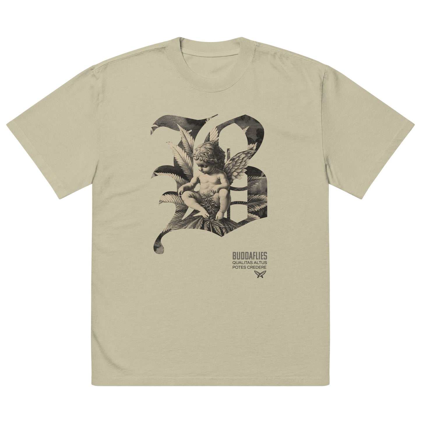 Buddaflies “Angelic Herb” Oversized Faded Tee - Buddaflies
