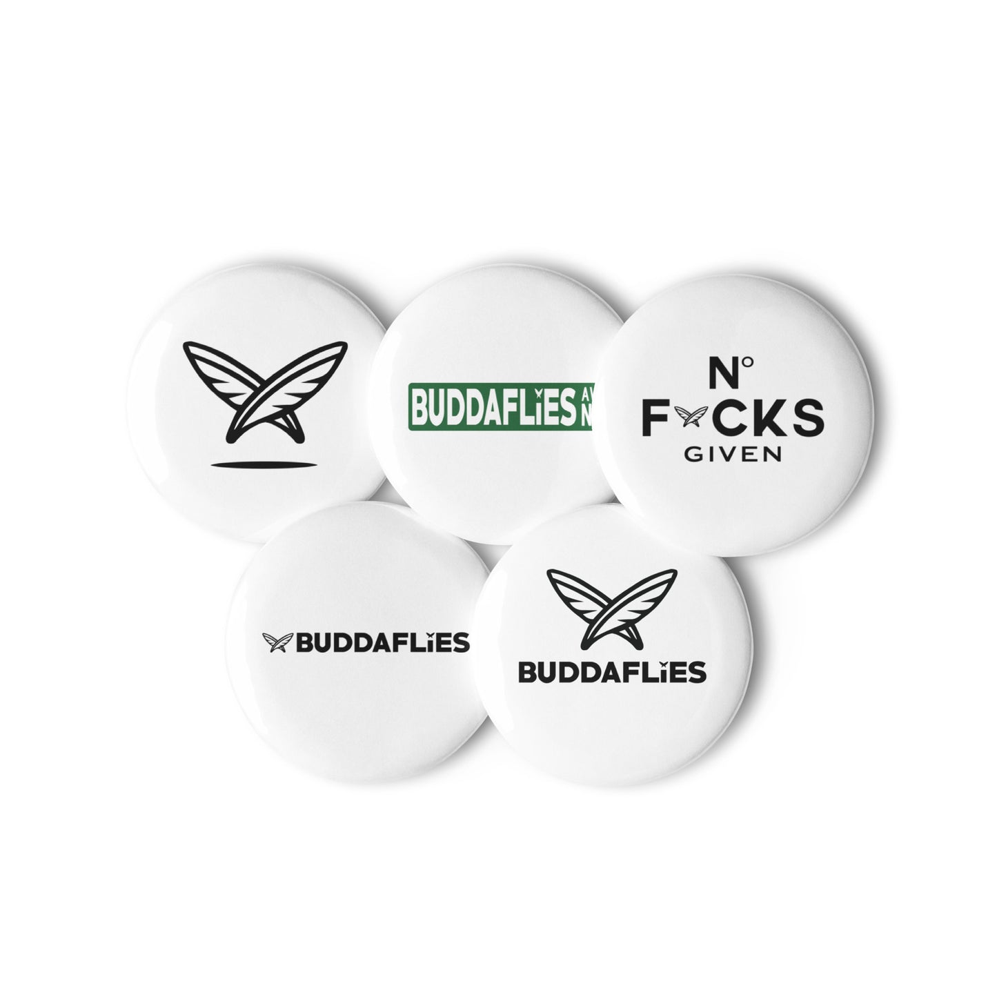 Set of Buddaflies pin buttons - Buddaflies