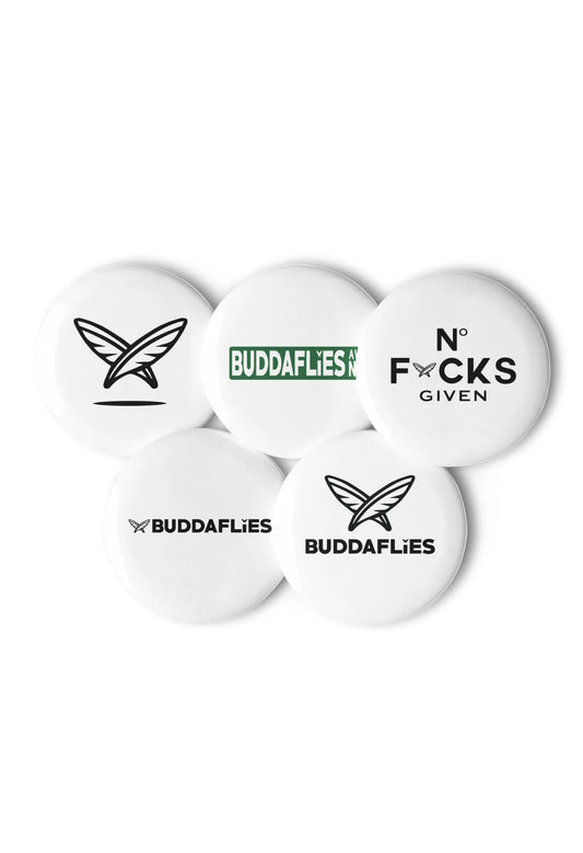 Set of Buddaflies pin buttons - Buddaflies