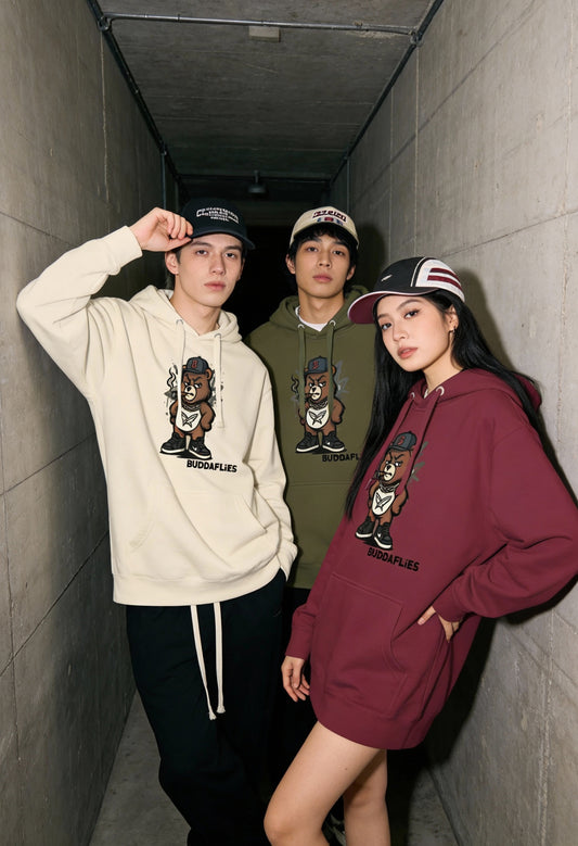 Buddaflies Smokey Bear Hoodie – Streetwise Comfort - Buddaflies