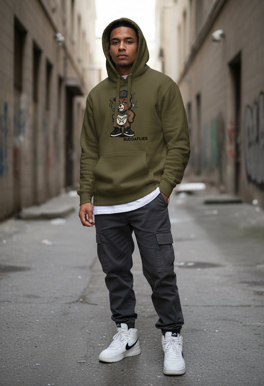 Buddaflies Smokey Bear Hoodie – Streetwise Comfort - Buddaflies