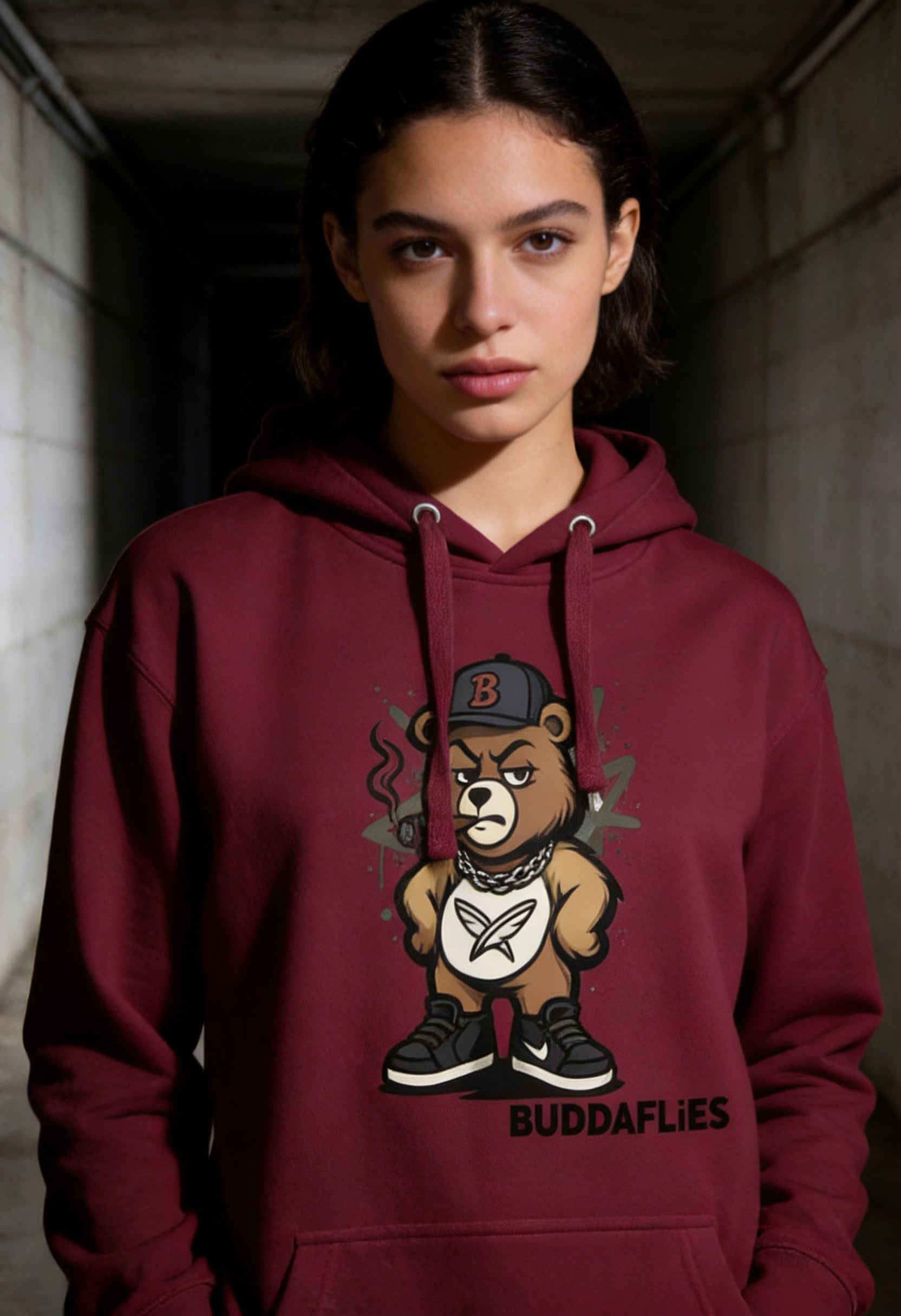 Buddaflies Smokey Bear Hoodie – Streetwise Comfort - Buddaflies