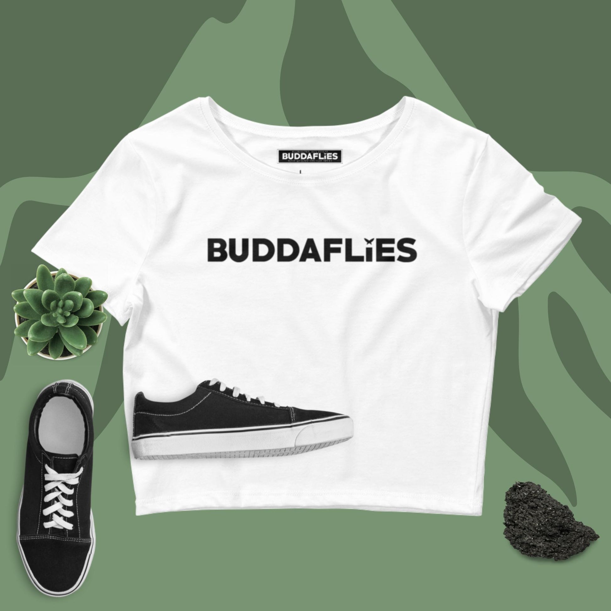 Buddaflies "Essential"  Crop Tee - Buddaflies